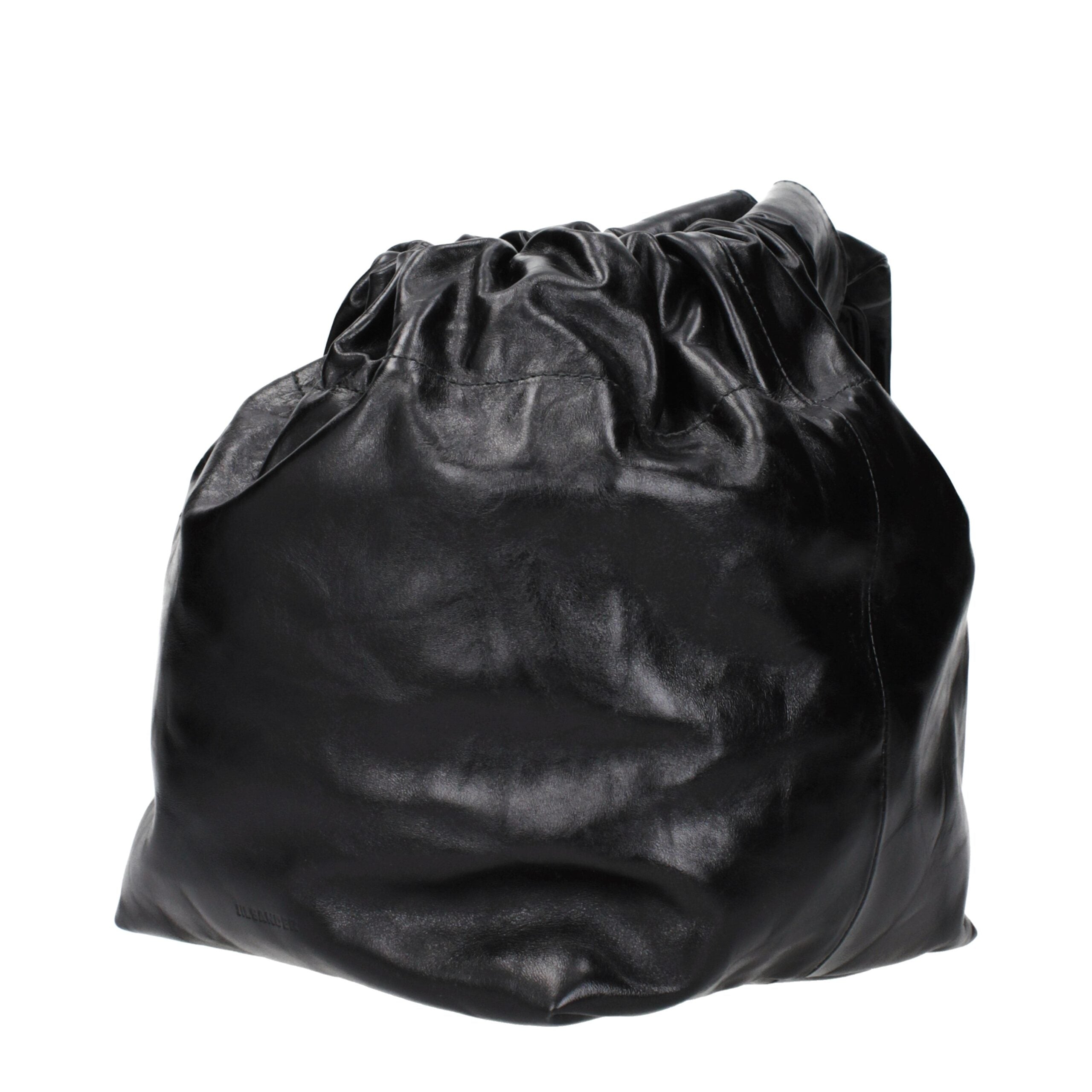 Jil Sander Schwarze Lederhandtasche