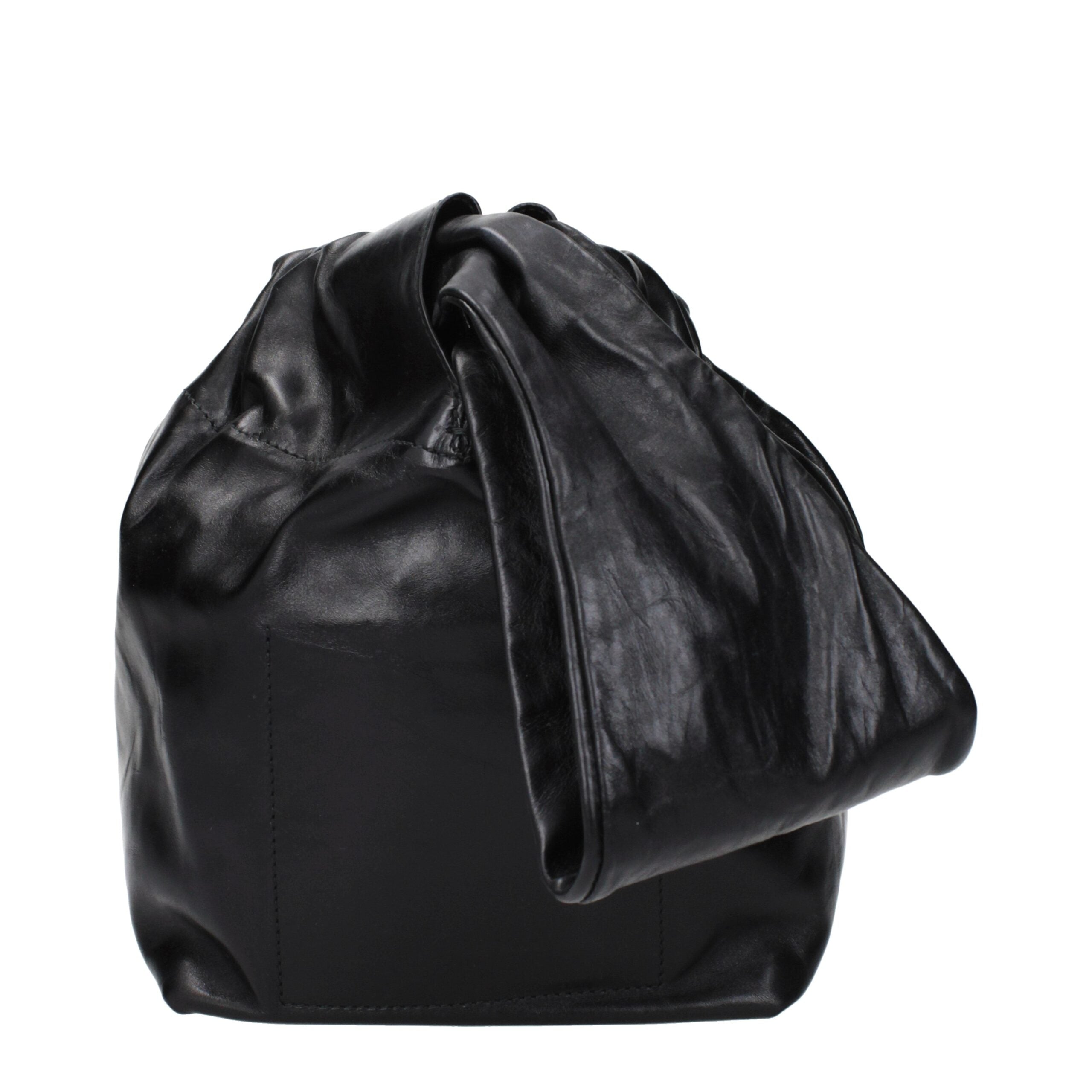 Jil Sander Schwarze Lederhandtasche