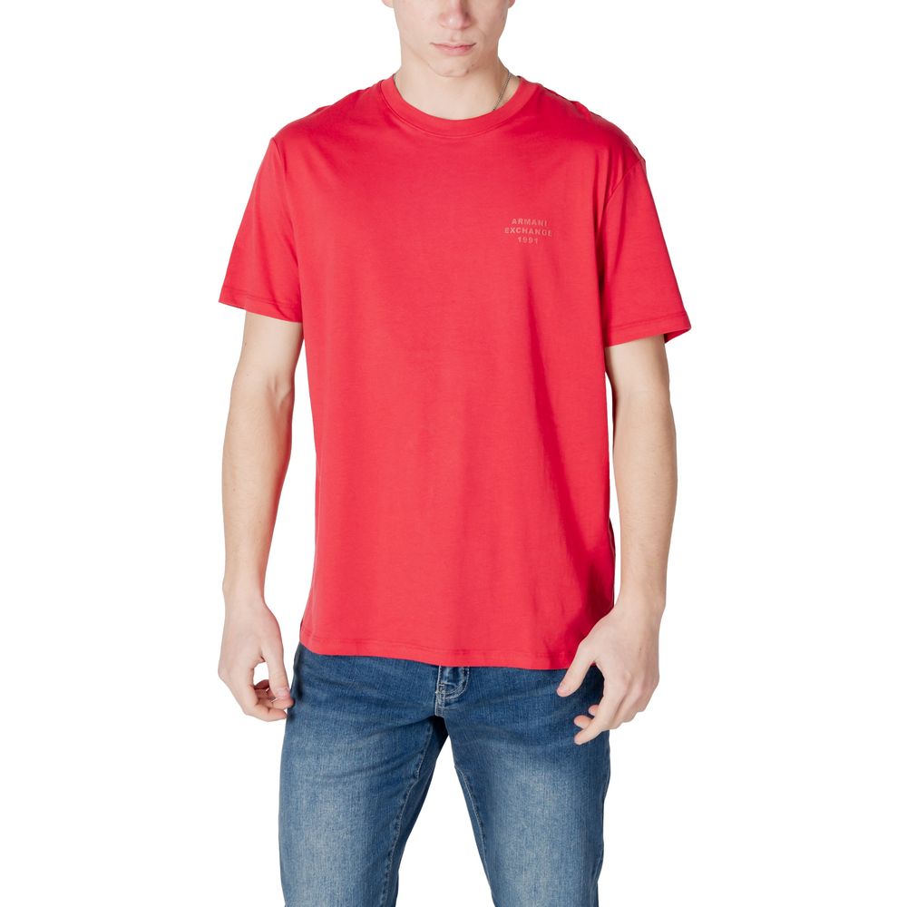 Armani Exchange Rotes Baumwoll-T-Shirt