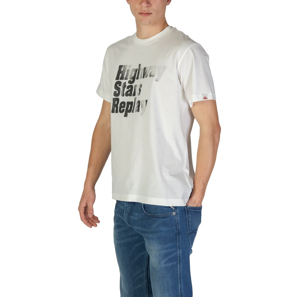 Replay Weißes Baumwoll-T-Shirt