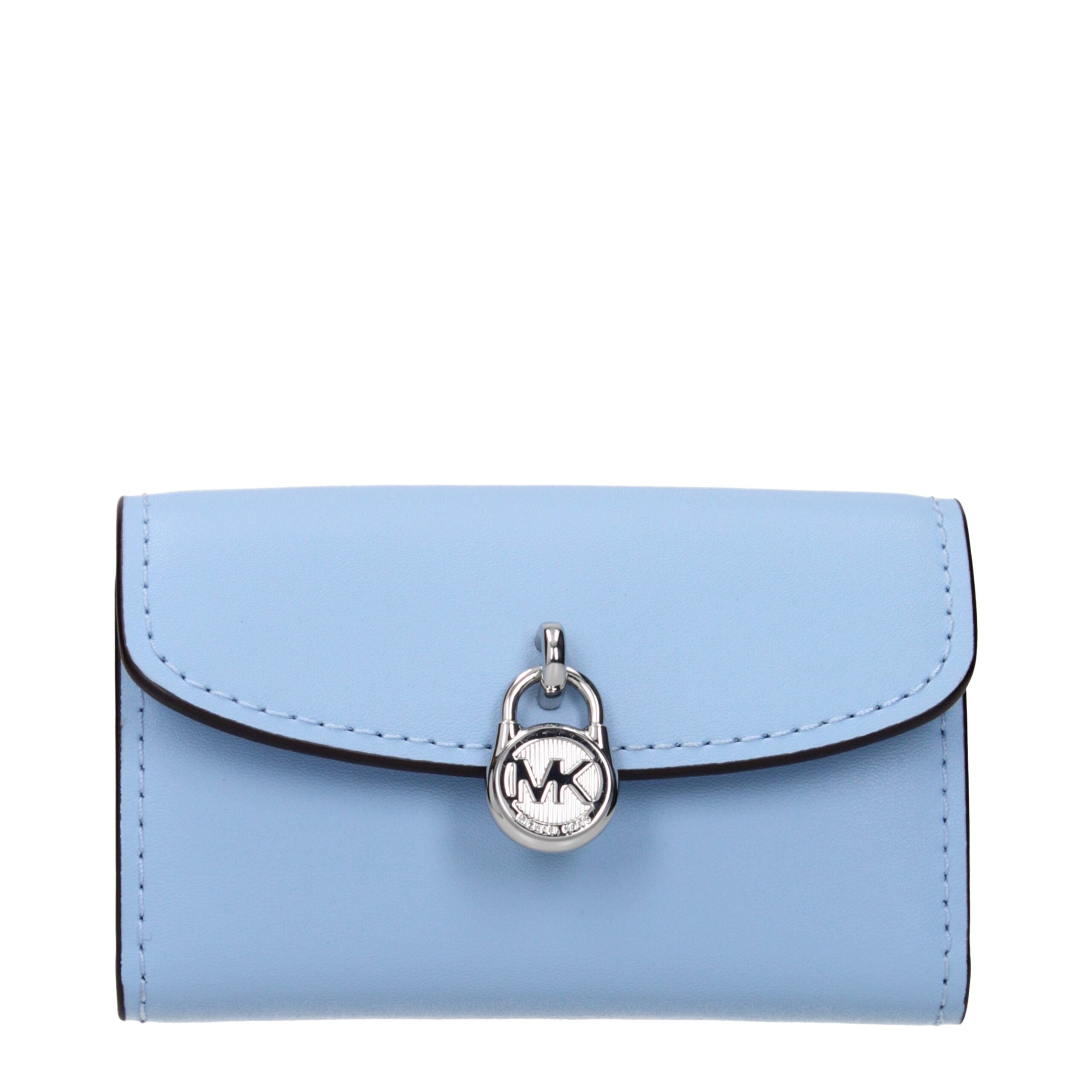Michael Kors Hellblaue Leder-Geldbörse