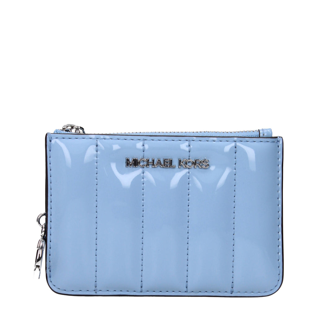 Michael Kors Hellblaue Leder-Geldbörse