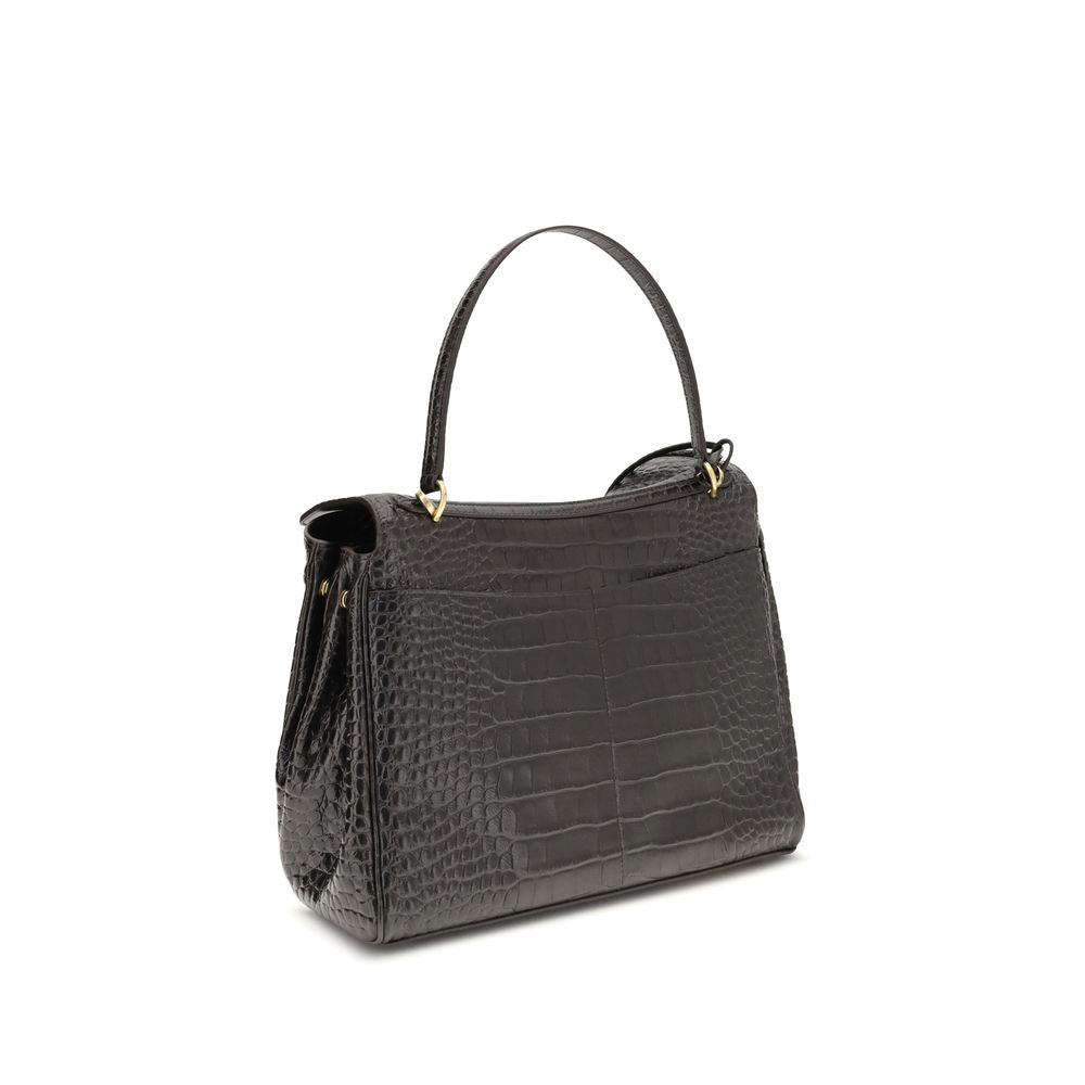 Sac à main Balenciaga Bos Taurus de taille moyenne en cuir de veau marron