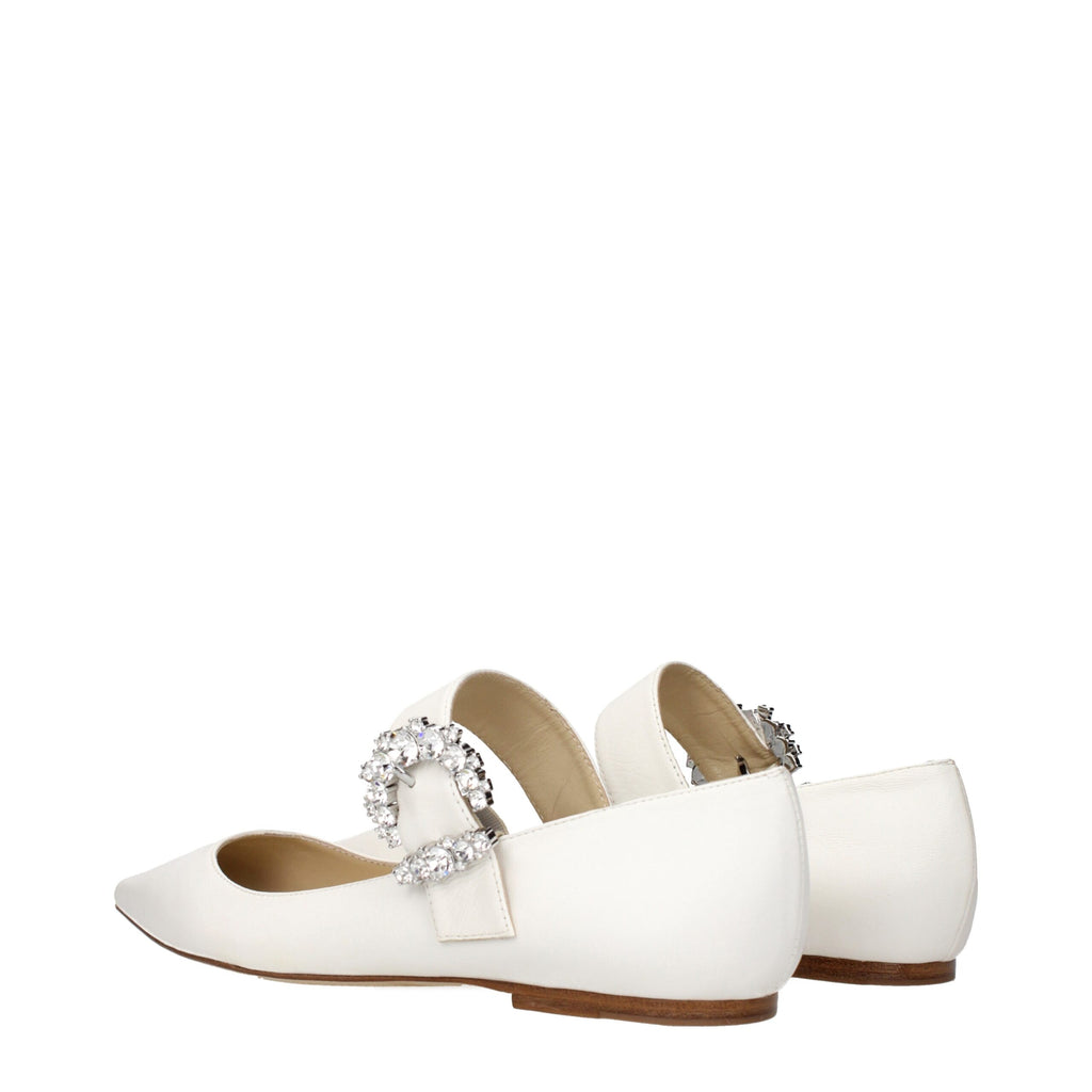 Jimmy Choo Weiße Leder-Ballerinas