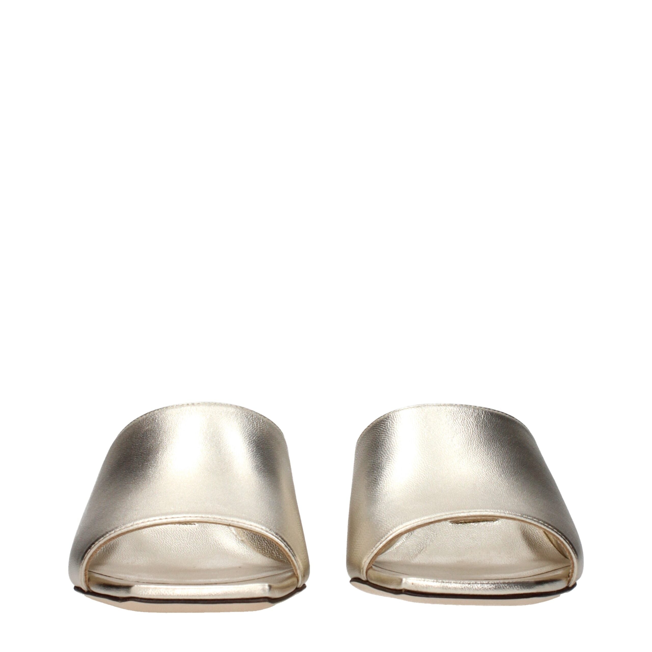 Jimmy Choo Goldene Leder-Plateau-Sandalen