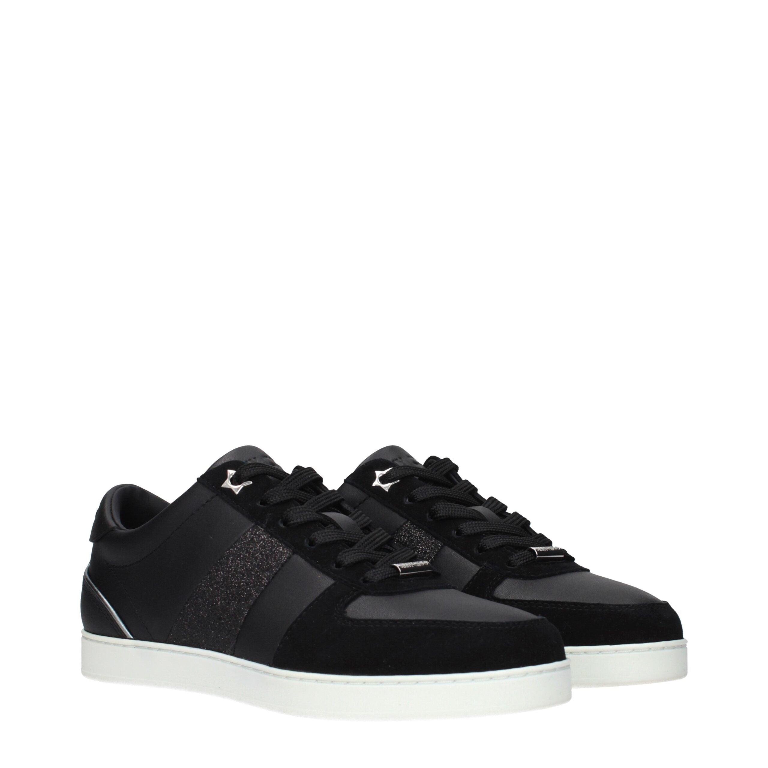 Jimmy Choo Schwarze Leder-Sneaker mit niedrigem Schaft
