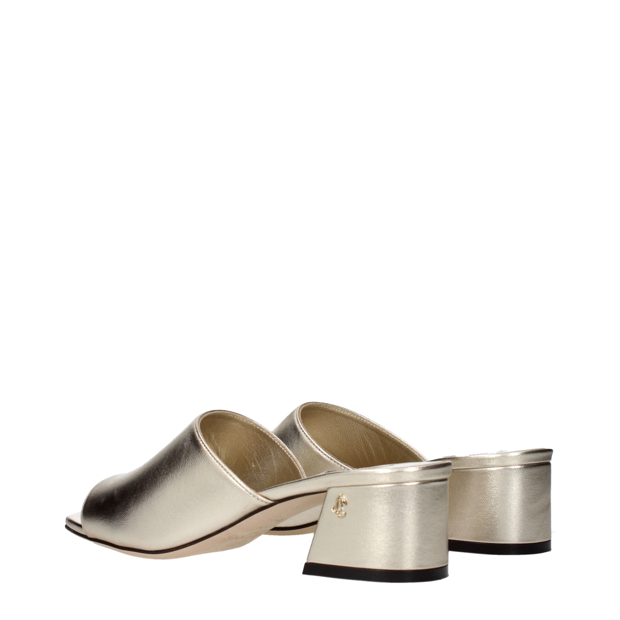 Jimmy Choo Goldene Leder-Plateau-Sandalen