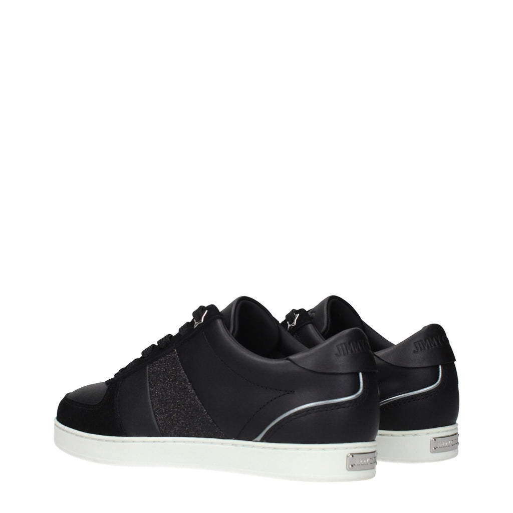 Jimmy Choo Schwarze Leder-Sneaker mit niedrigem Schaft