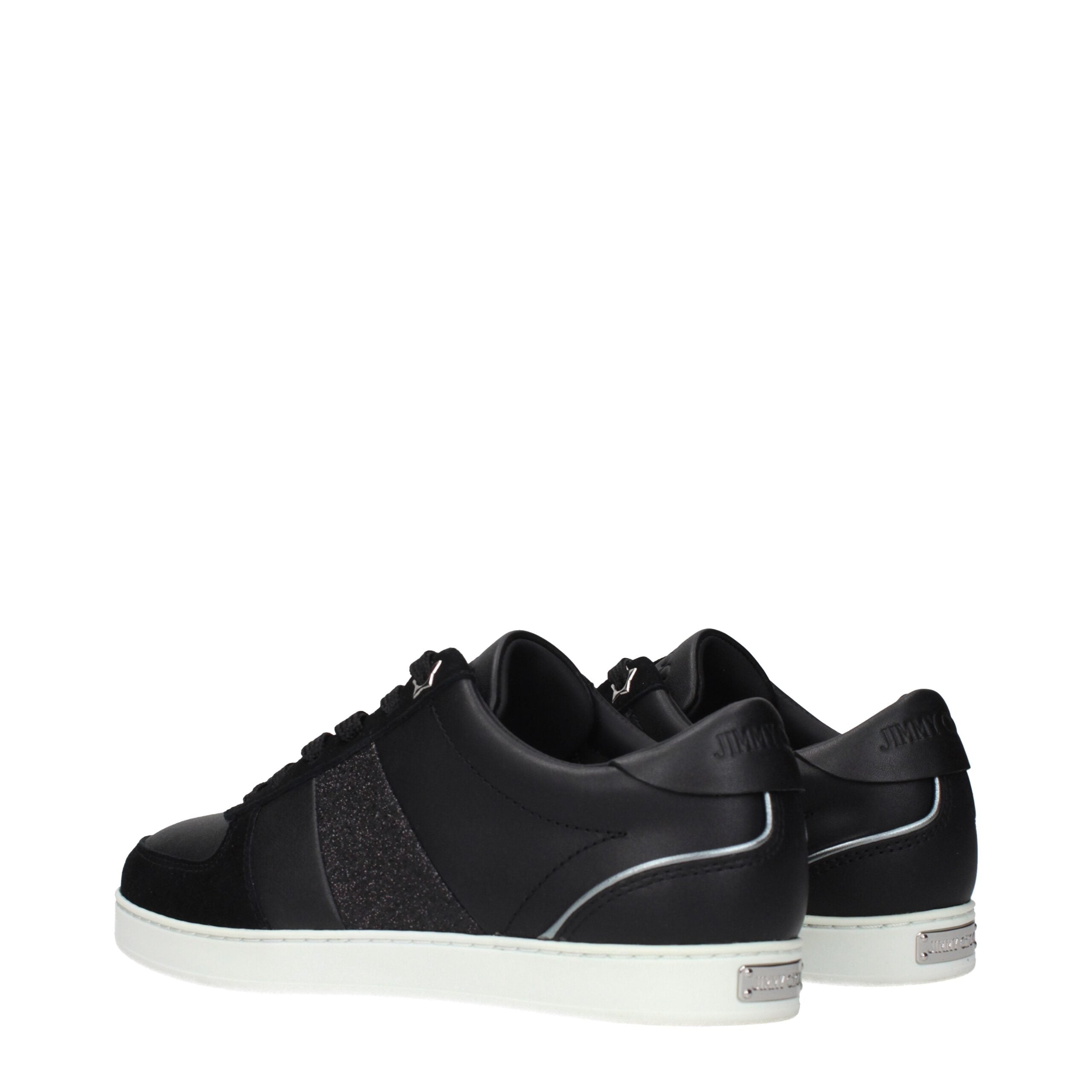 Jimmy Choo Schwarze Leder-Sneaker mit niedrigem Schaft