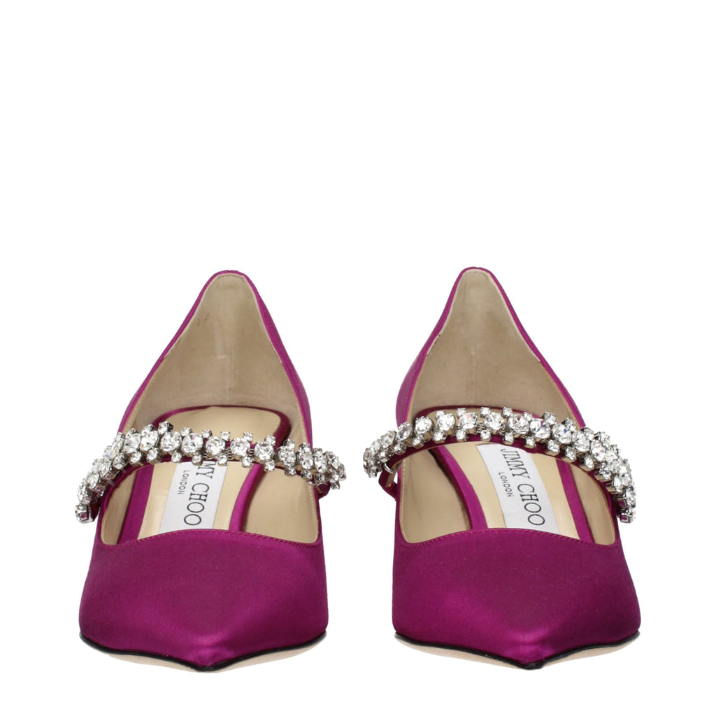 Jimmy Choo Pinke Satin Pumps mit mittlerem Absatz