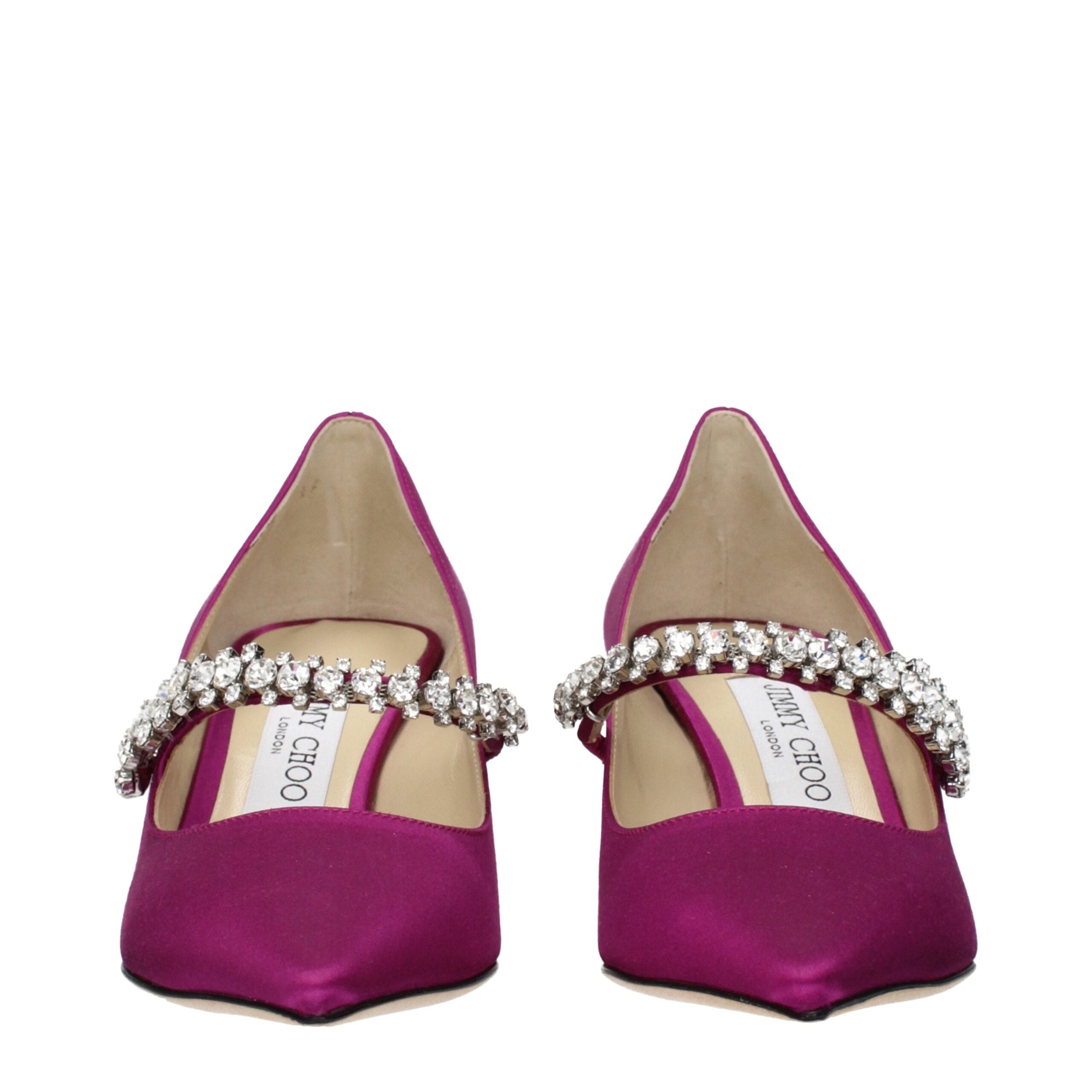 Jimmy Choo Pinke Satin Pumps mit mittlerem Absatz