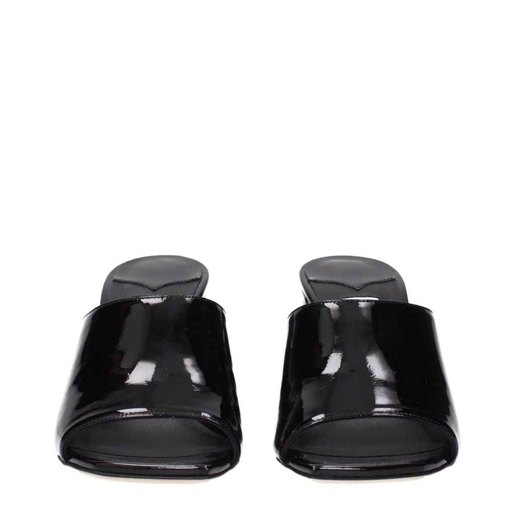 Jimmy Choo Schwarze Ledersandalen mit Plateau