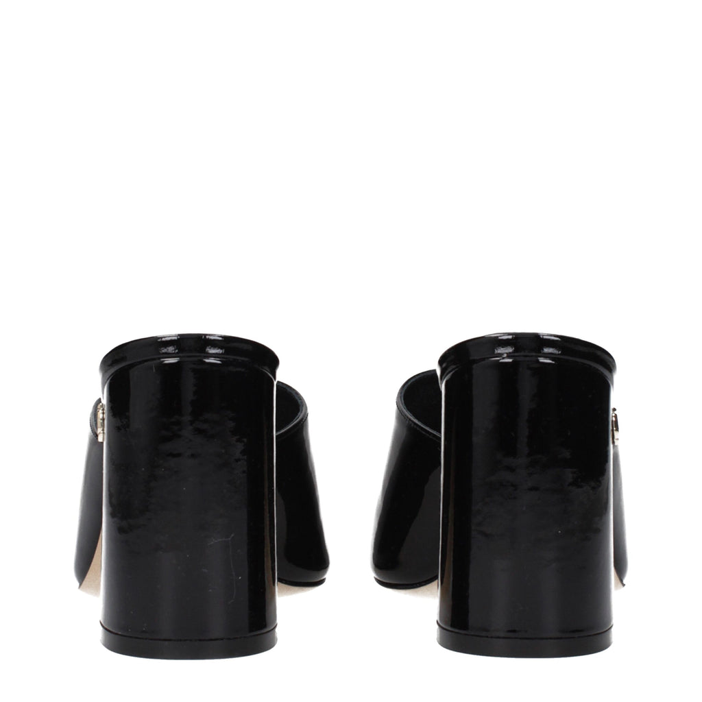 Jimmy Choo Schwarze Ledersandalen mit Plateau