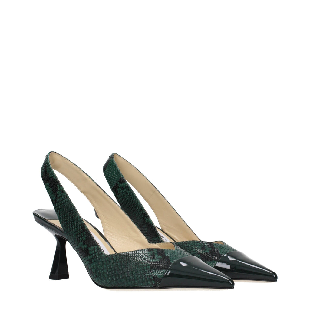 Jimmy Choo Grüne Lederpumps