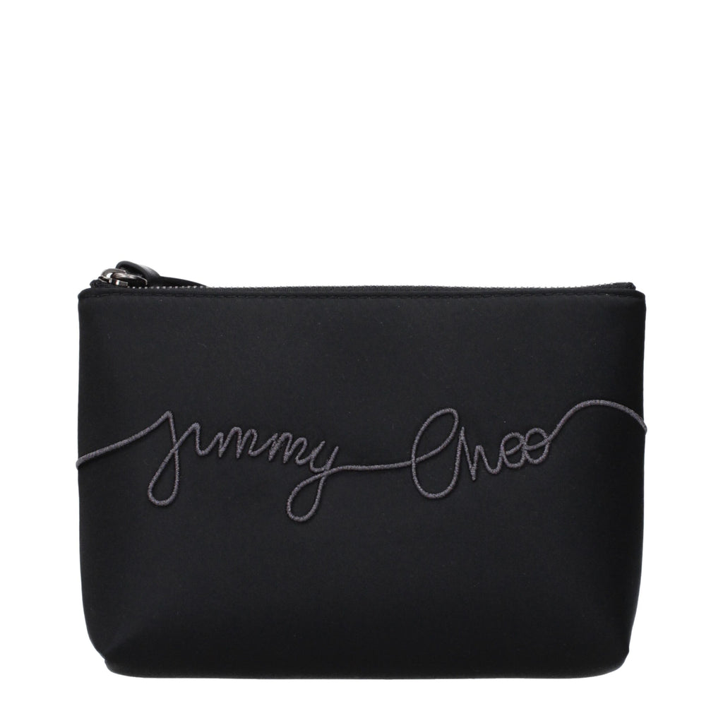 Jimmy Choo Schwarze Satin-Clutch