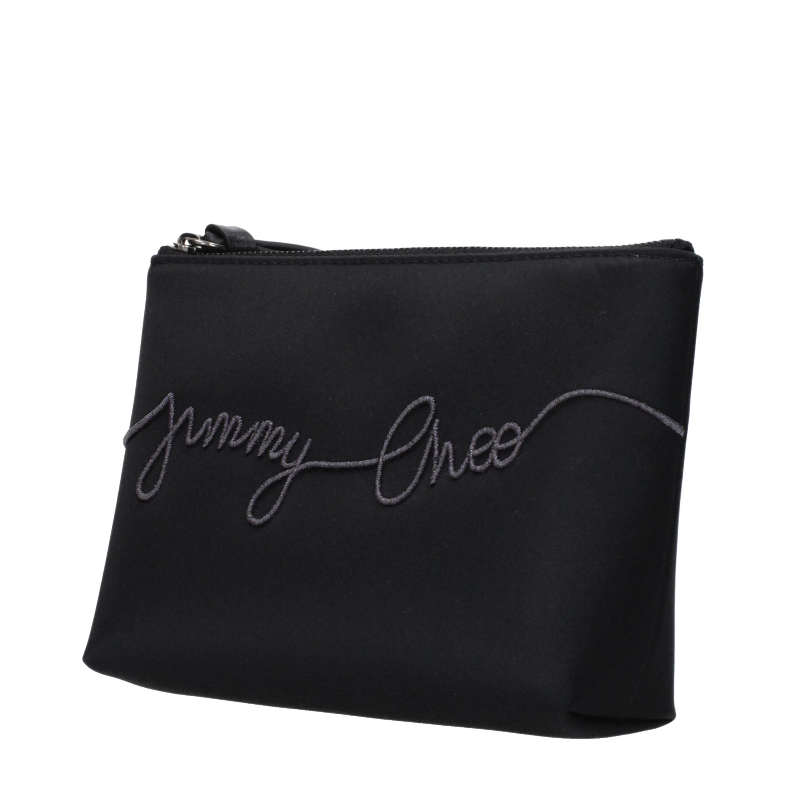 Jimmy Choo Schwarze Satin-Clutch