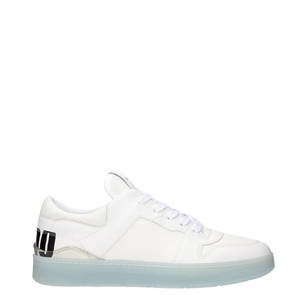 Jimmy Choo Weiße Leder-Sneakers mit niedrigem Schaft