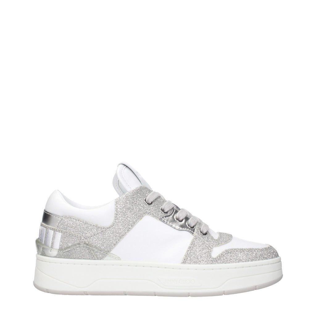 Jimmy Choo Weiße Leder-Sneaker mit niedrigem Schaft