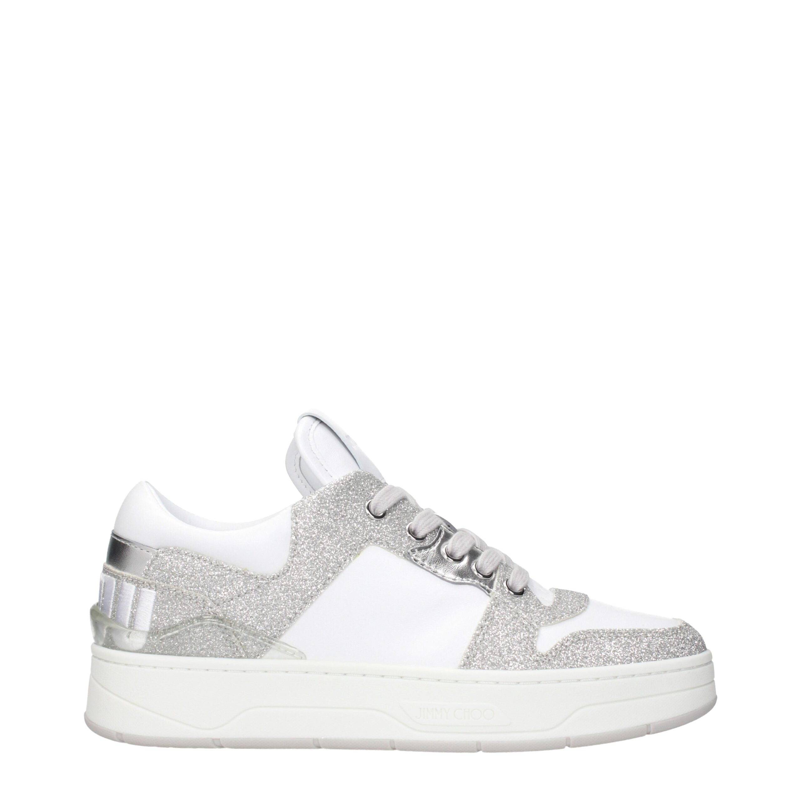 Jimmy Choo Weiße Leder-Sneaker mit niedrigem Schaft