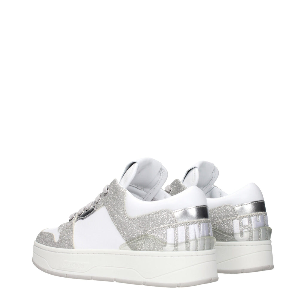 Jimmy Choo Weiße Leder-Sneaker mit niedrigem Schaft