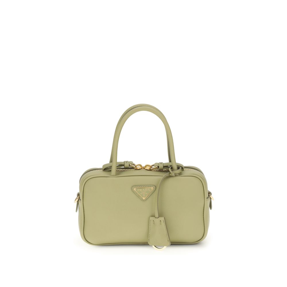 Prada Grüne Kalbshaut Bos Taurus Handtasche