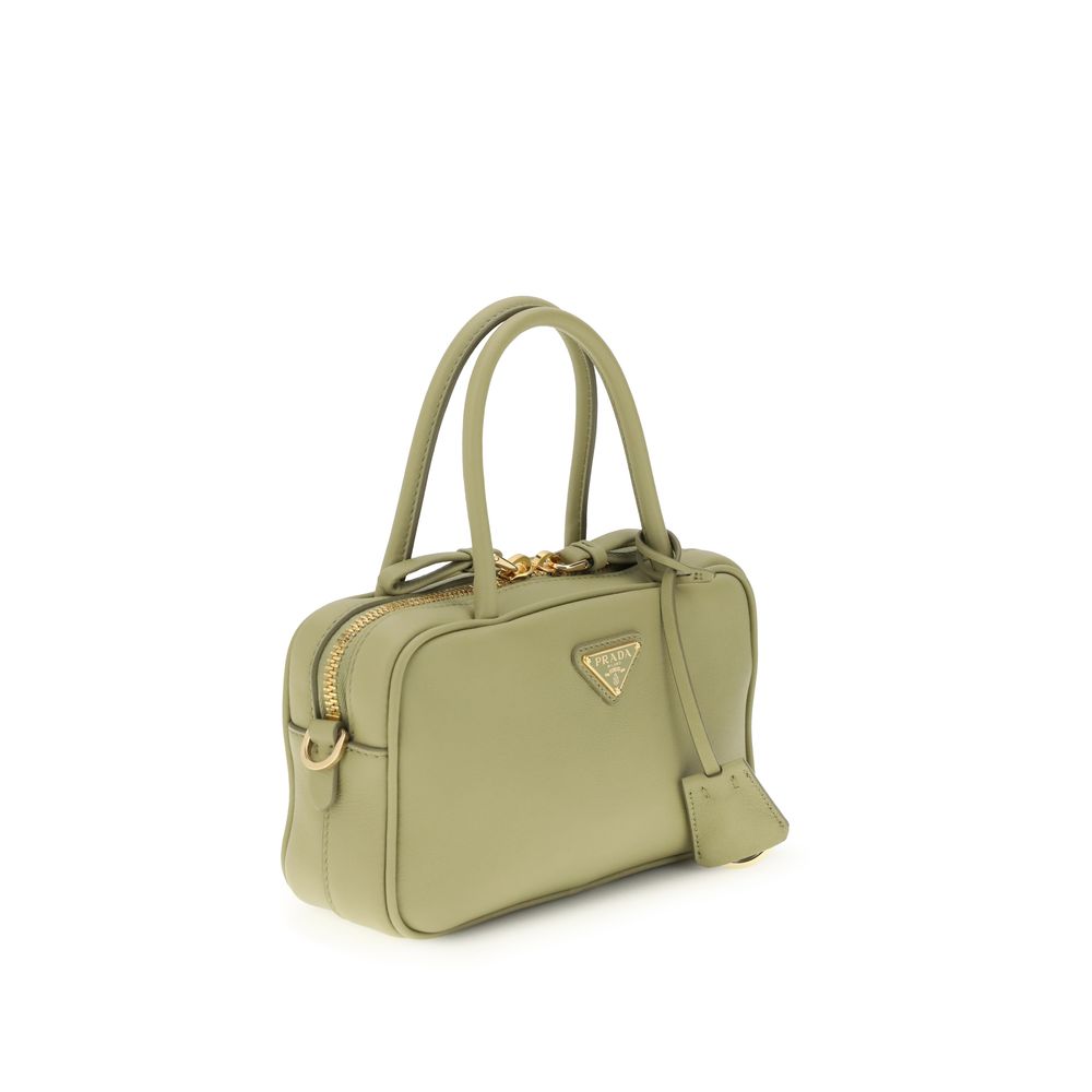 Prada Grüne Kalbshaut Bos Taurus Handtasche