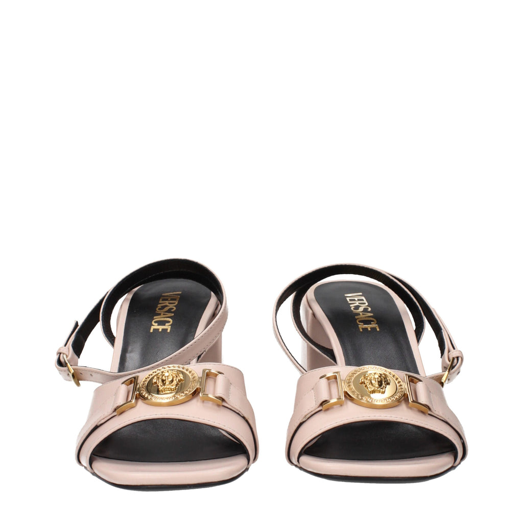 Versace Rosa Leder-Plateau-Sandalen