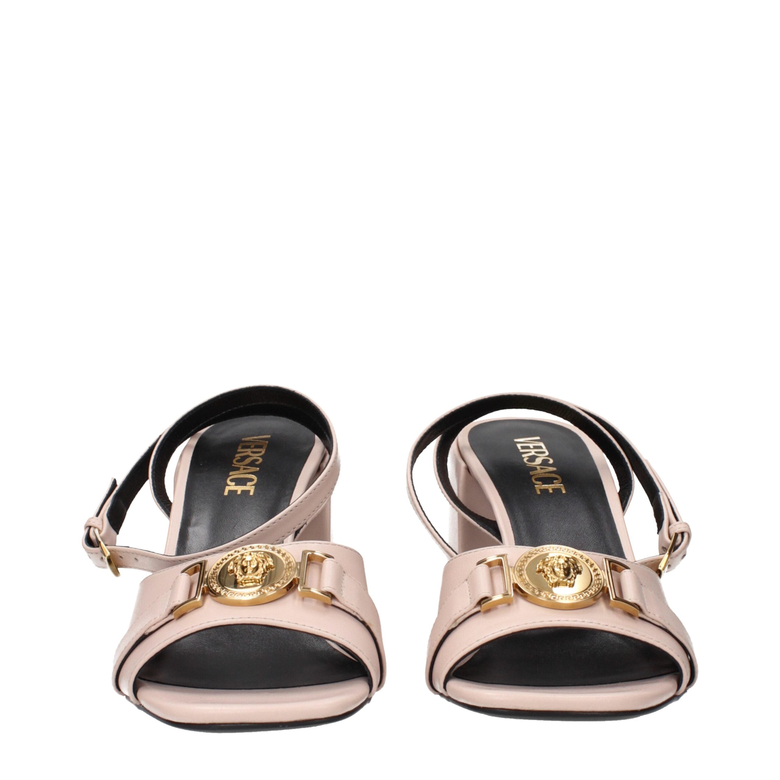 Versace Rosa Leder-Plateau-Sandalen