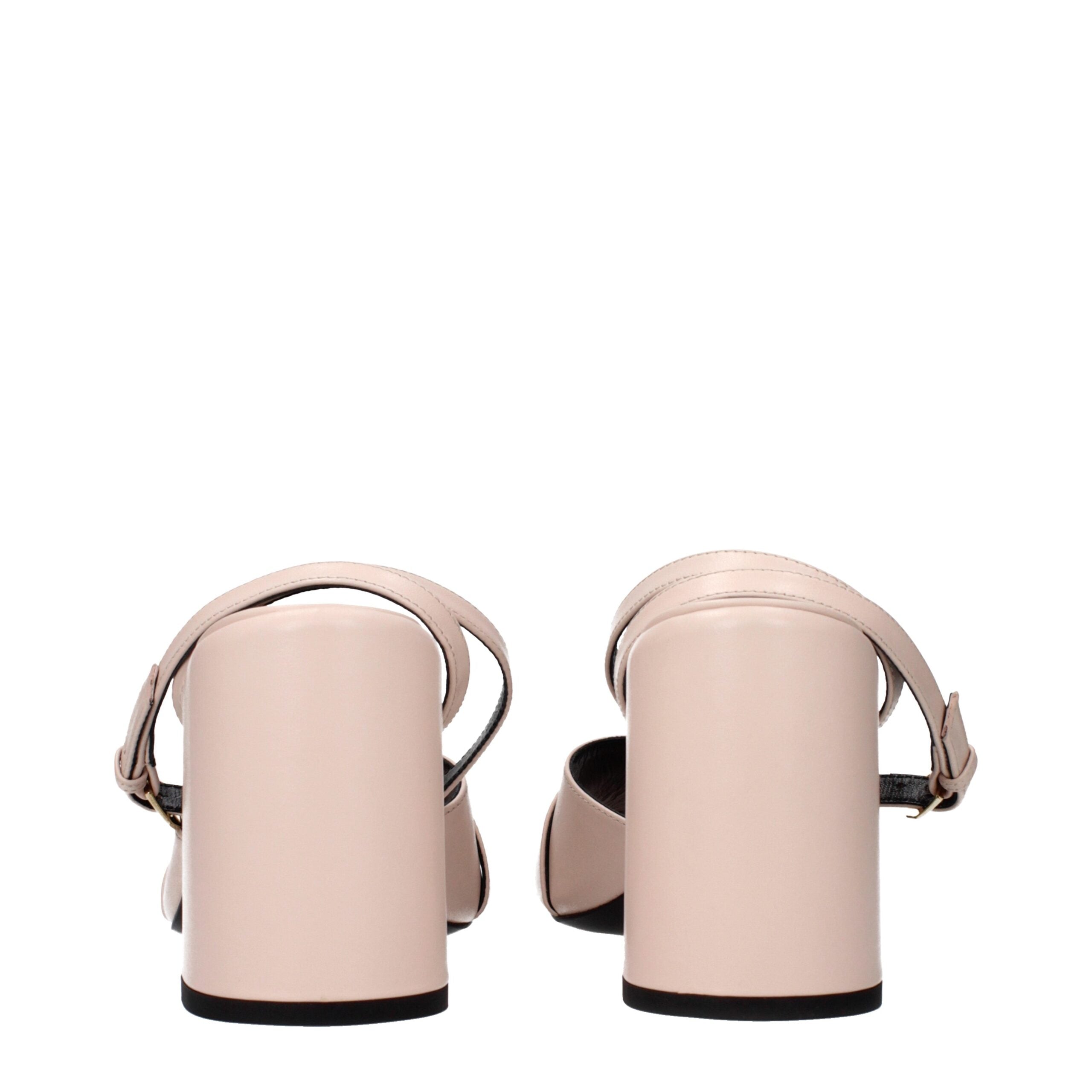 Versace Rosa Leder-Plateau-Sandalen