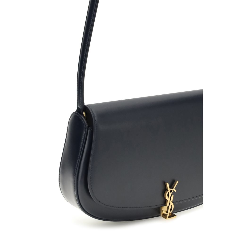 Saint Laurent Blaue Kalbshaut Bos Taurus Schultertasche