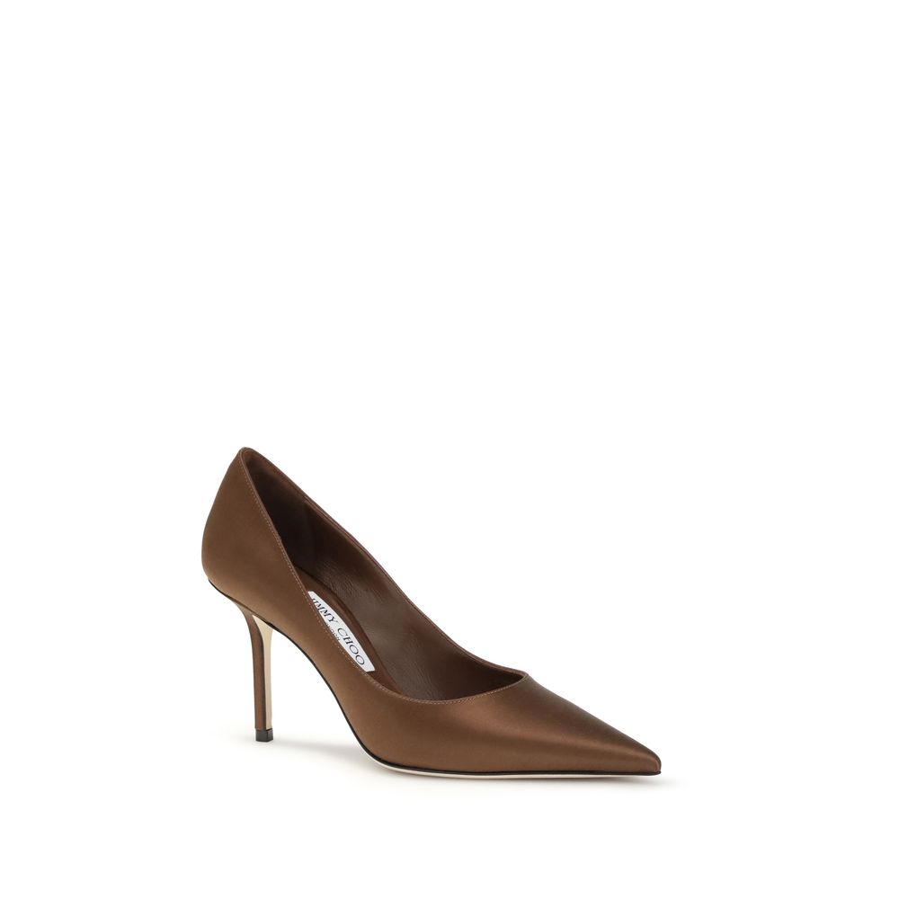 Jimmy Choo Braune Seidenpumps