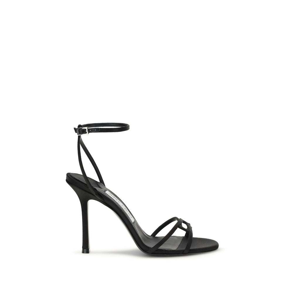 Jimmy Choo Schwarze Stiletto-Sandaletten aus Kalbsleder Bos Taurus