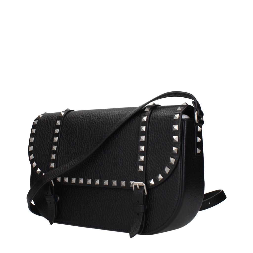Valentino Garavani Schwarze Leder-Umhängetasche