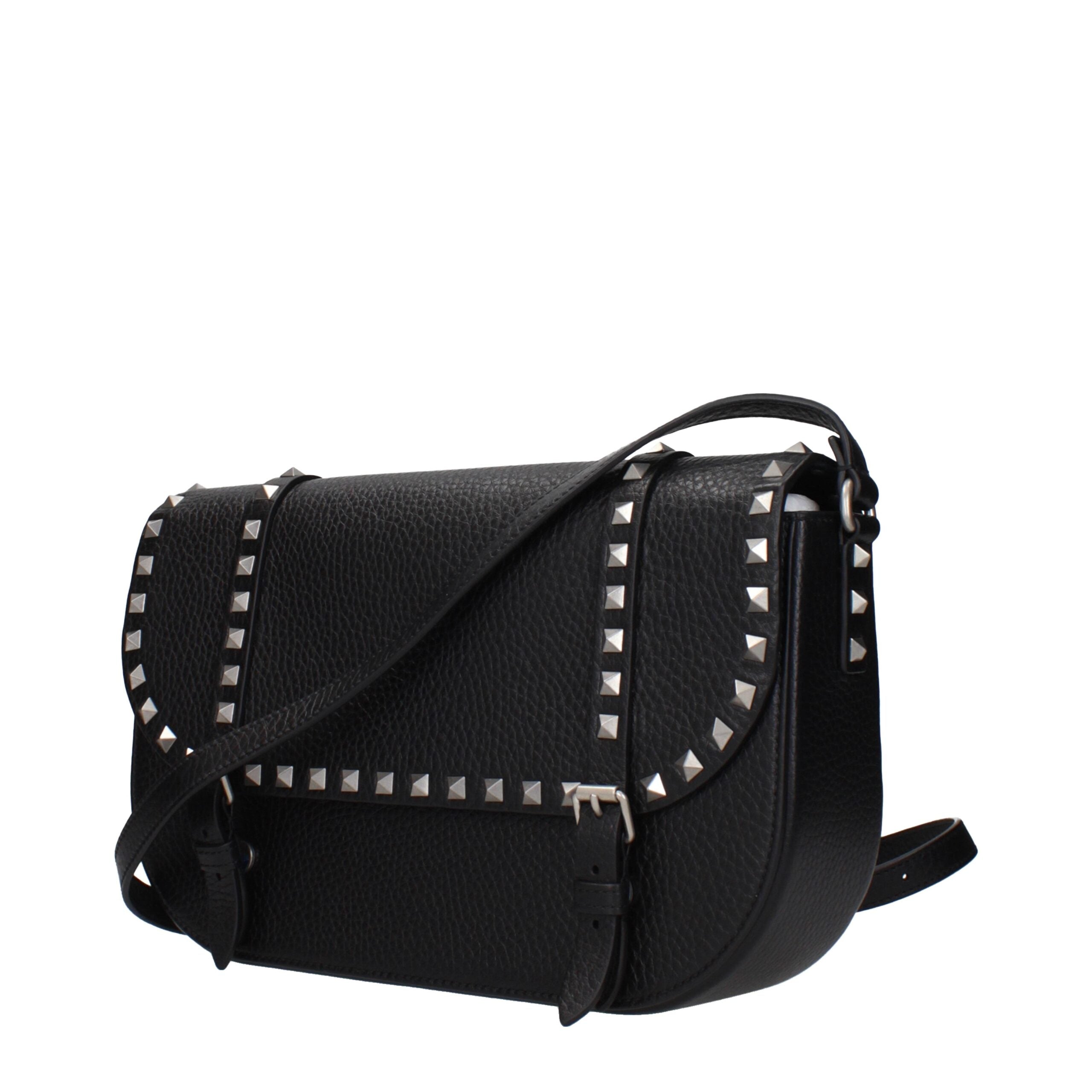 Valentino Garavani Schwarze Leder-Umhängetasche