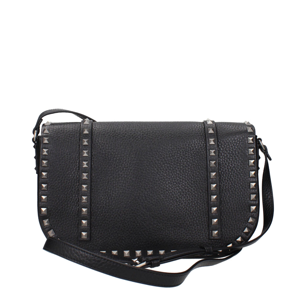 Valentino Garavani Schwarze Leder-Umhängetasche