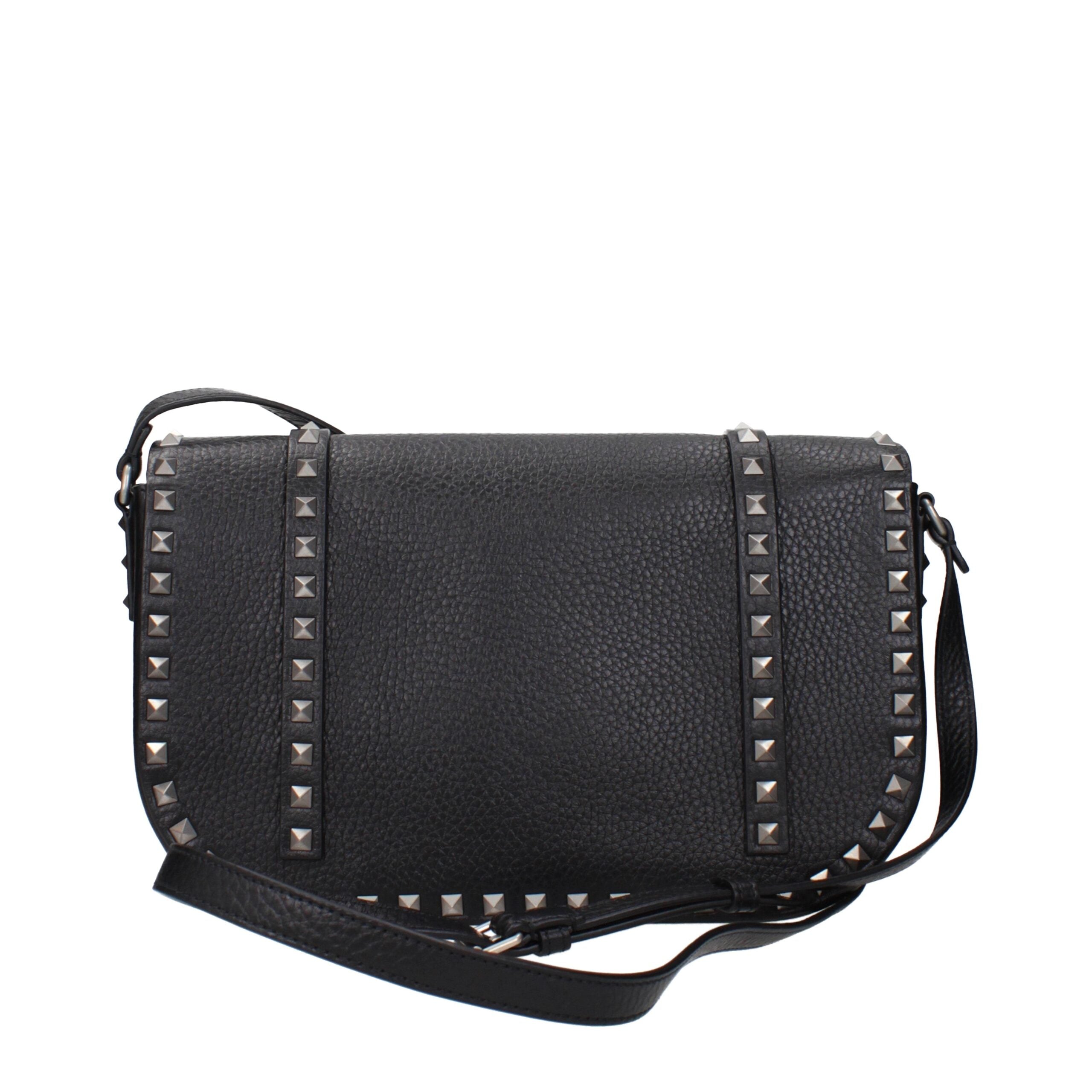 Valentino Garavani Schwarze Leder-Umhängetasche