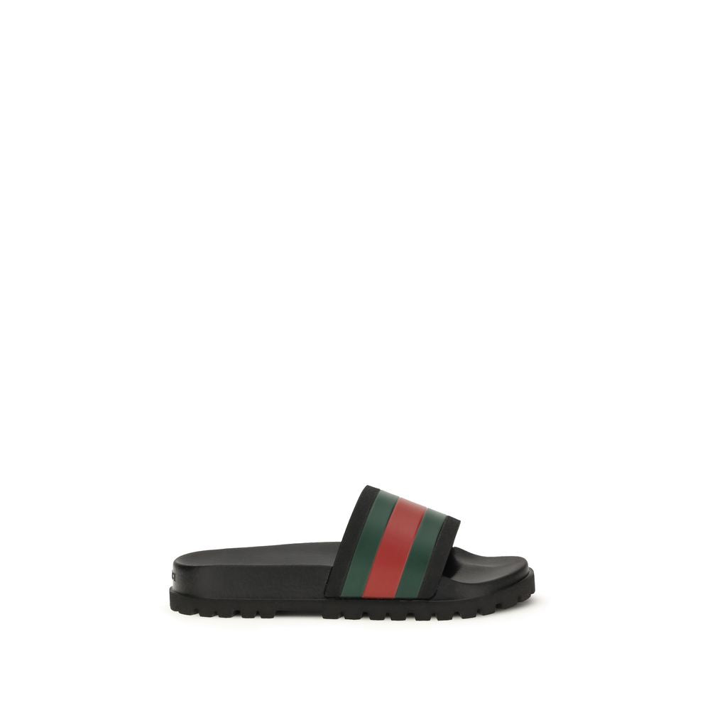 Gucci Schwarze Gummilatschen