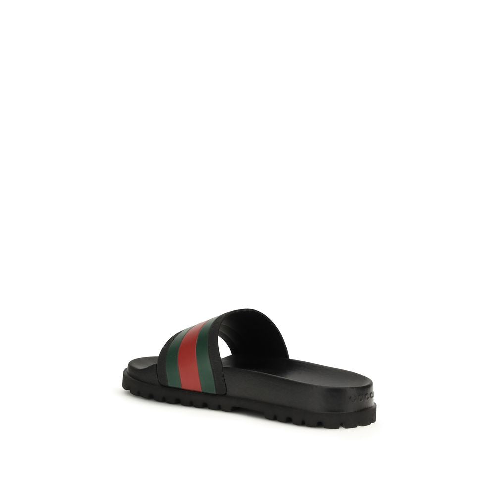 Gucci Schwarze Gummilatschen