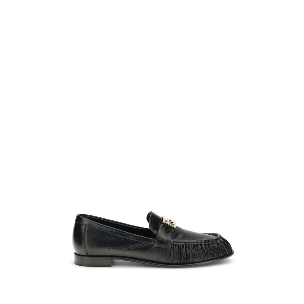 Fendi Schwarze Kalbsleder Bos Taurus Slip-On Loafers