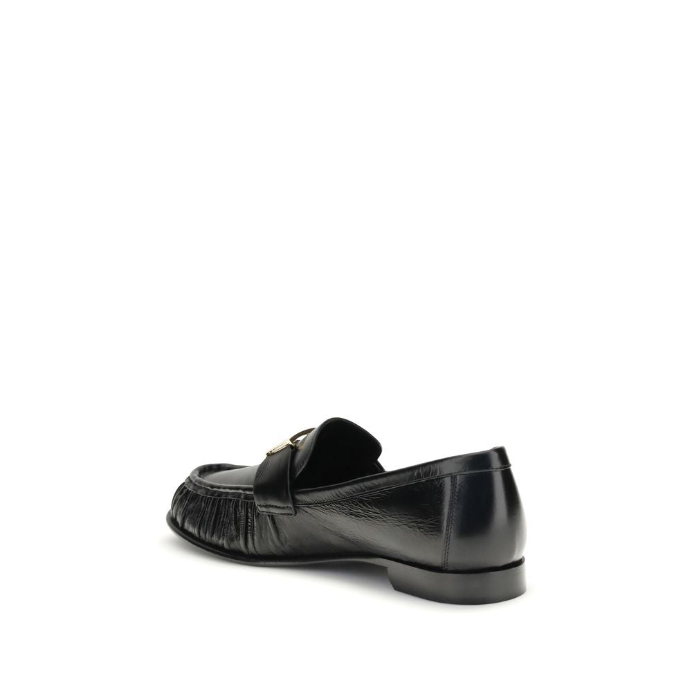 Fendi Schwarze Kalbsleder Bos Taurus Slip-On Loafers