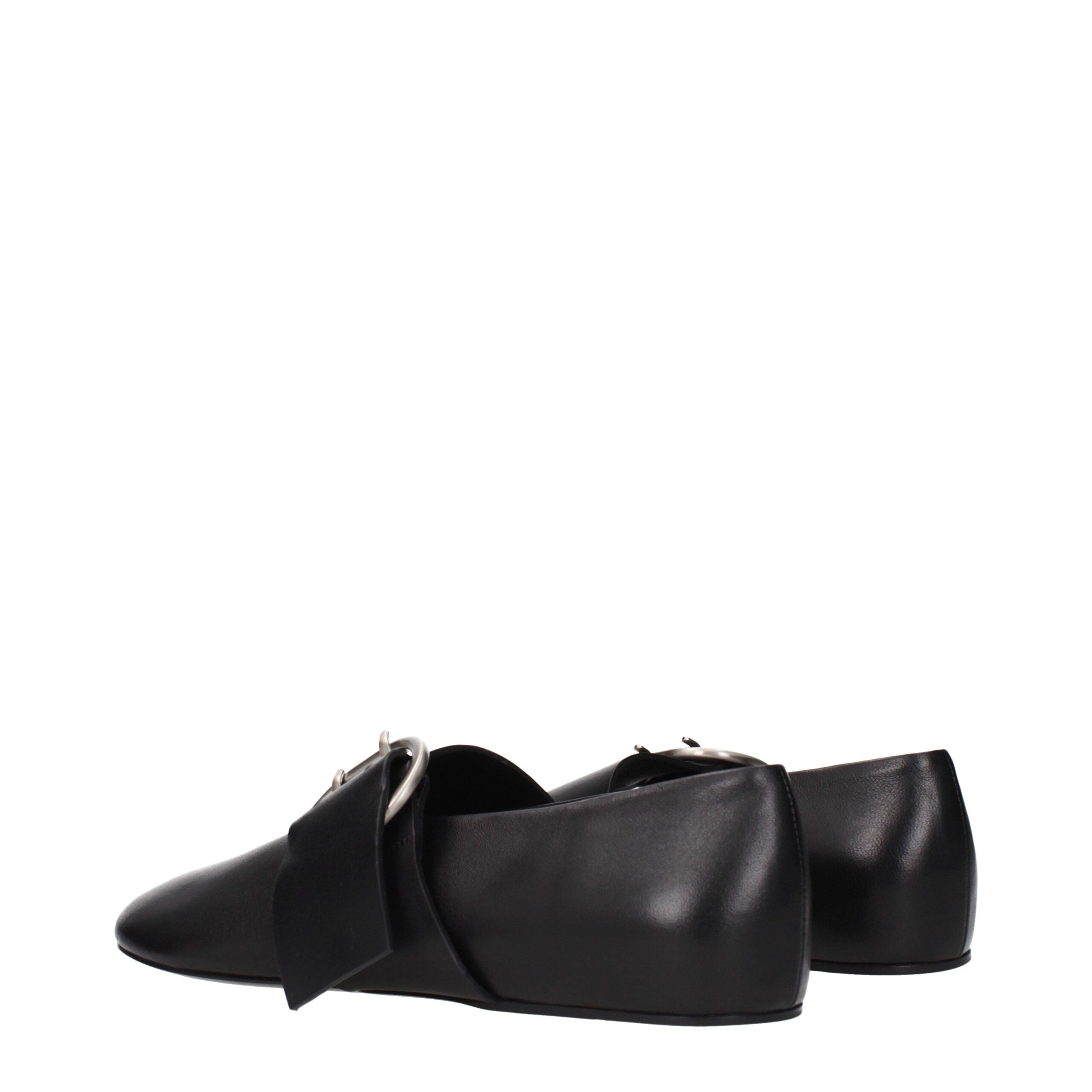 Jil Sander Schwarze Leder-Ballerinas