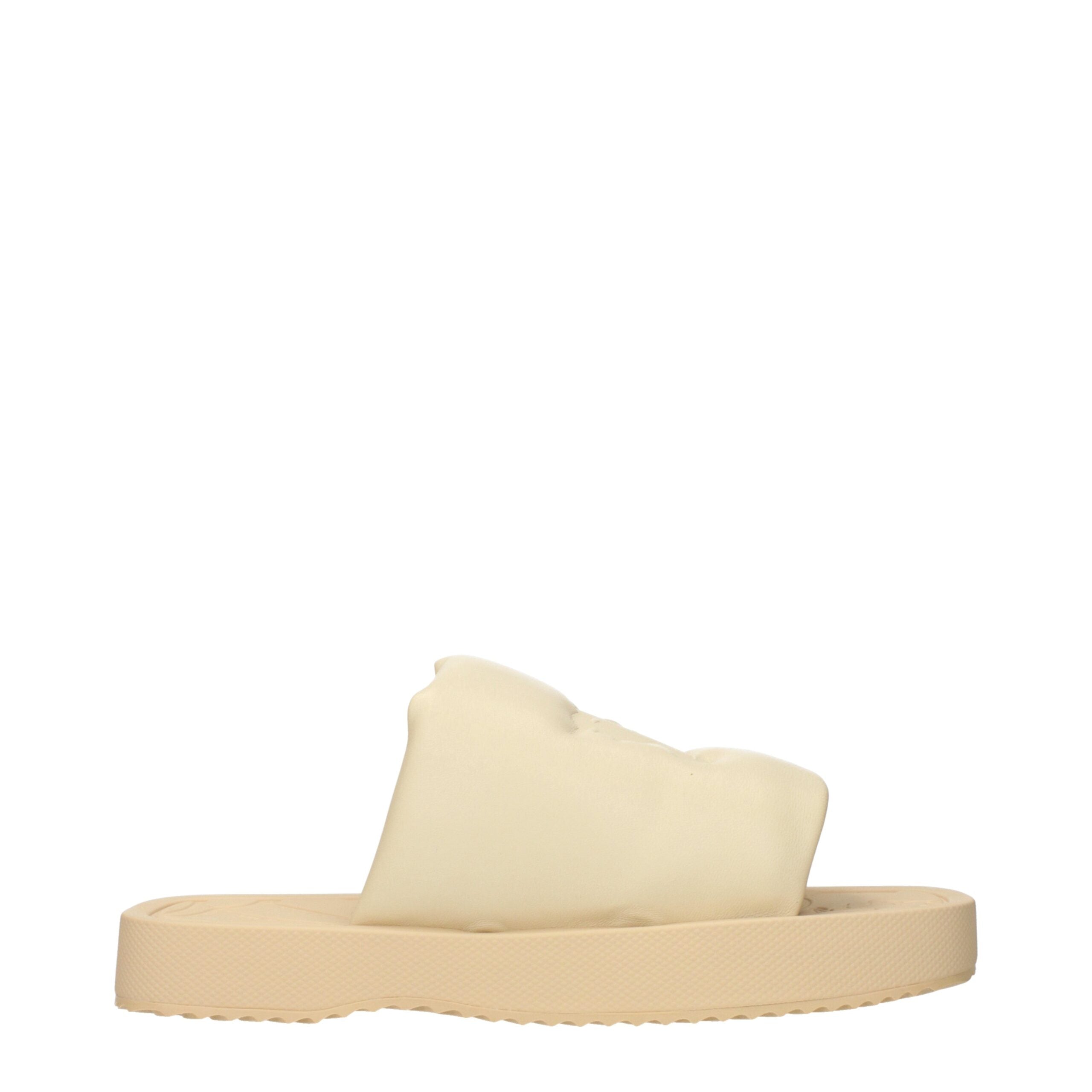 Burberry Beigefarbene Lederslipper