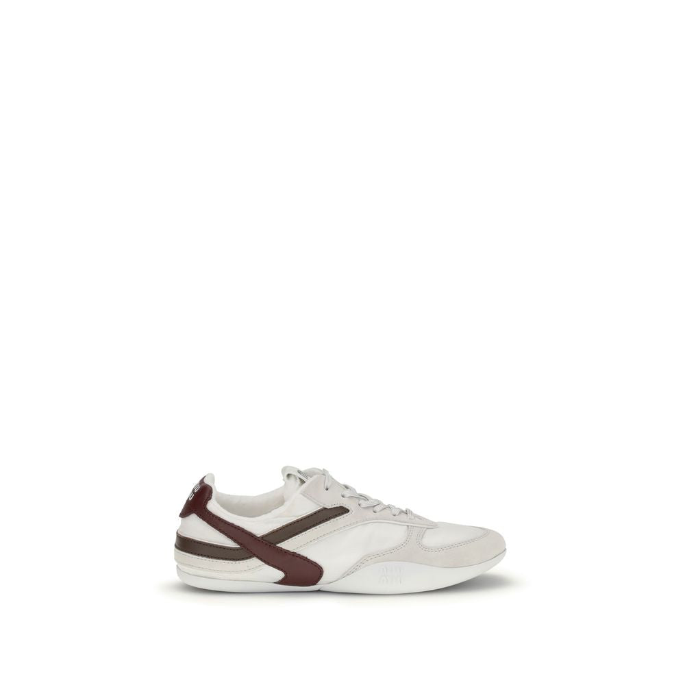 Miu Miu Weiße Kalbshaut Bos Taurus Sneaker