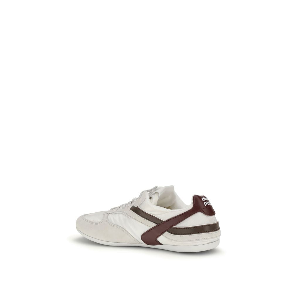 Miu Miu Weiße Kalbshaut Bos Taurus Sneaker