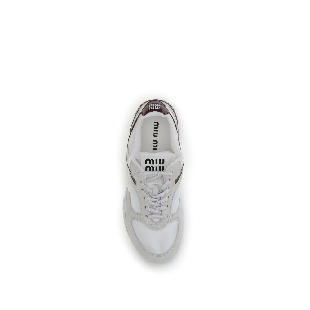 Miu Miu Weiße Kalbshaut Bos Taurus Sneaker