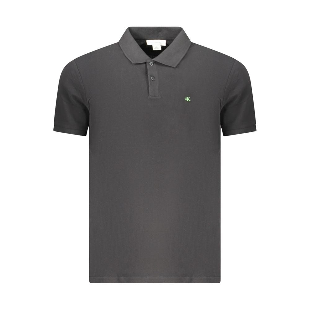 Calvin Klein Baumwoll-Poloshirt in Schwarz