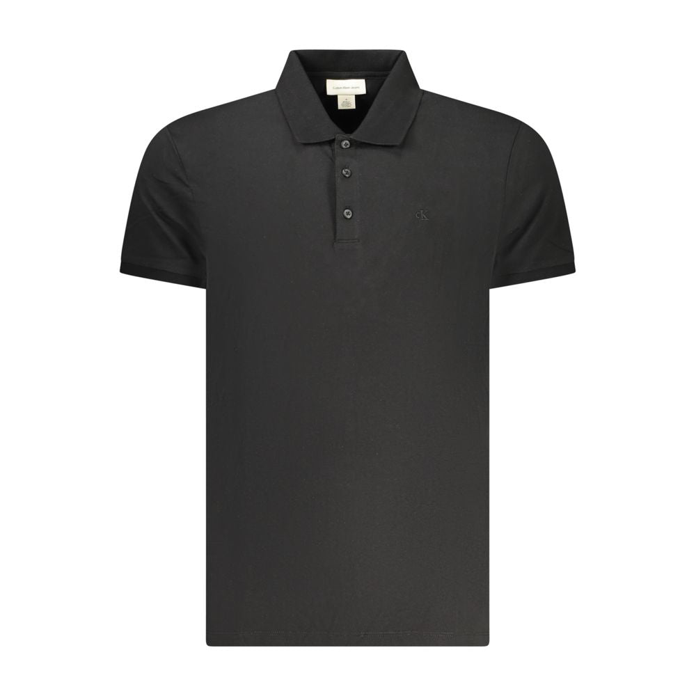 Calvin Klein Baumwoll-Poloshirt in Schwarz
