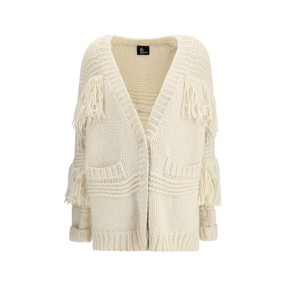 Moncler Grenoble Strickjacke aus Creme-Polyamid