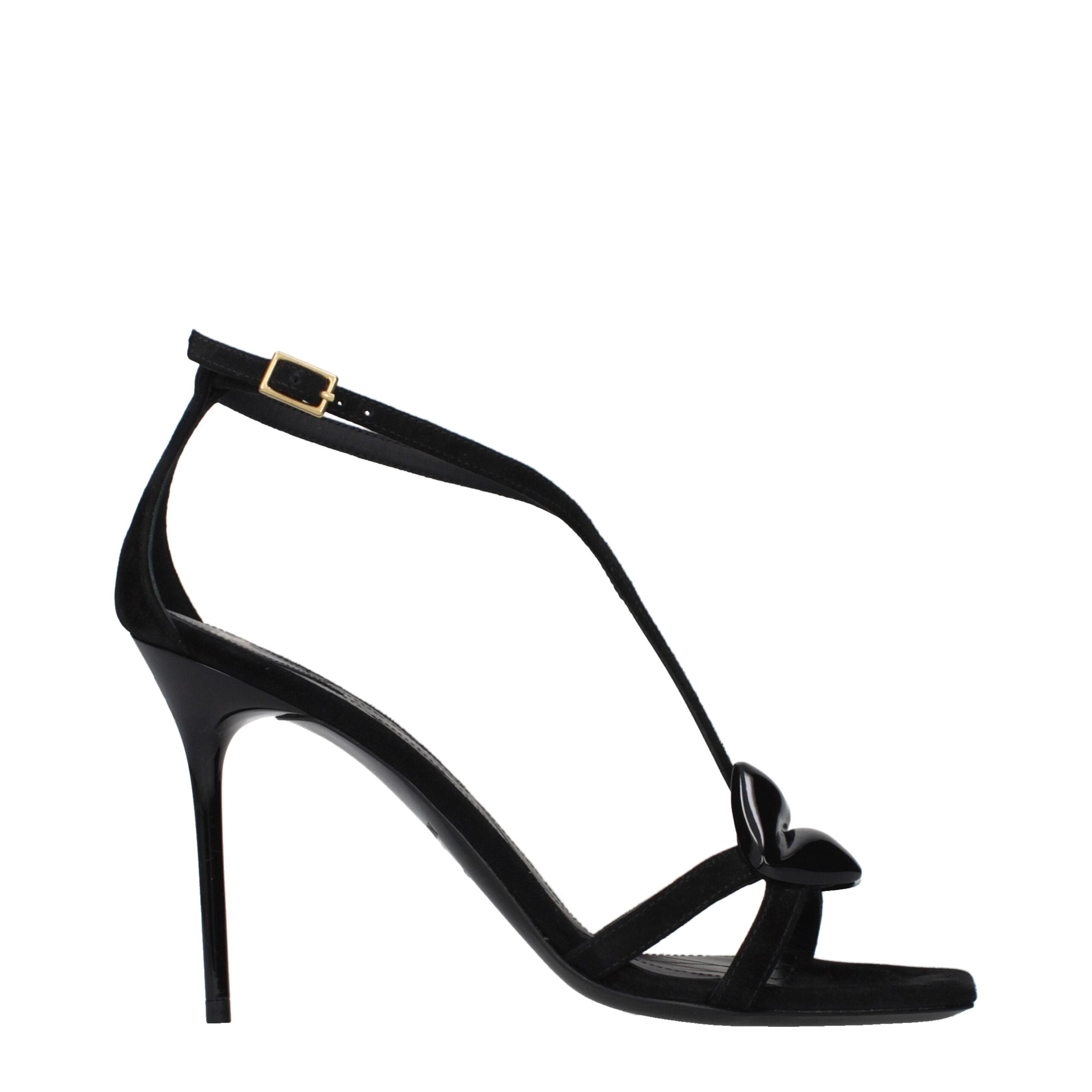 Balmain Schwarze Leder-Stilettosandalen