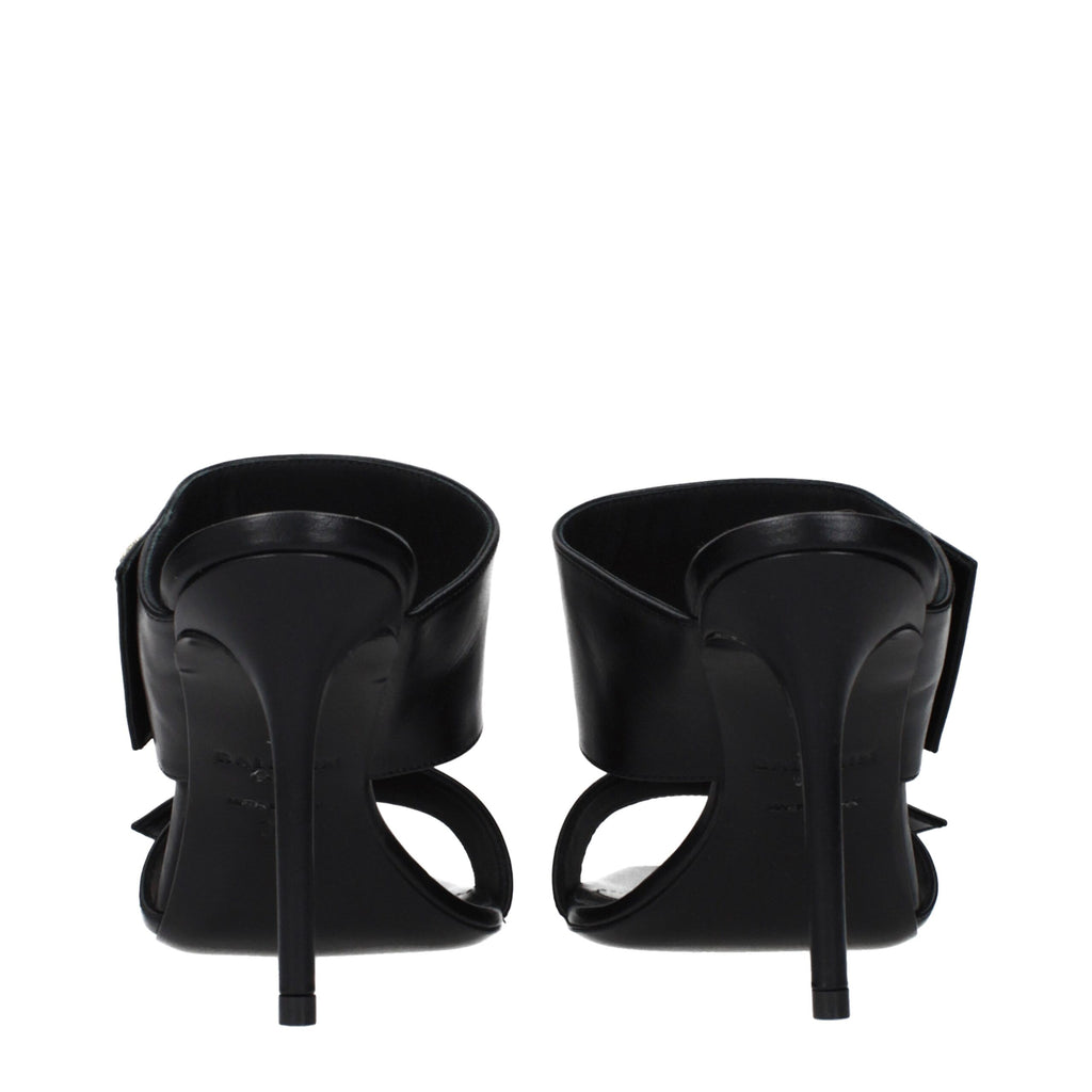 Balmain Schwarze Leder-Stilettosandalen